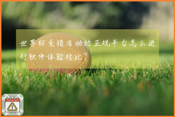 世界杯竞猜活动的正规平台怎么进行软件体验对比？
