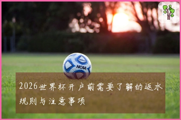 2026世界杯开户前需要了解的返水规则与注意事项